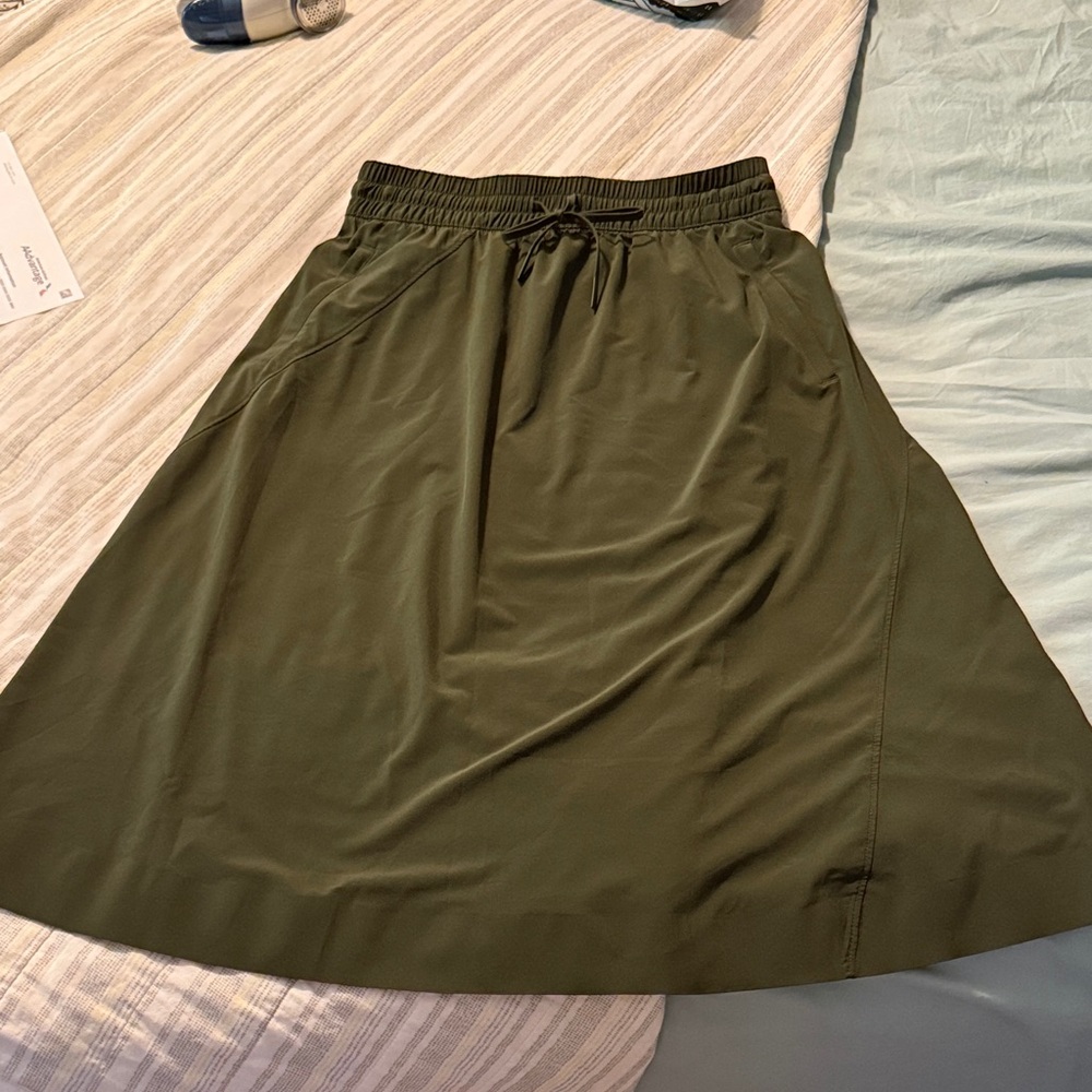 Athleta Dark Green A-Line Skirt